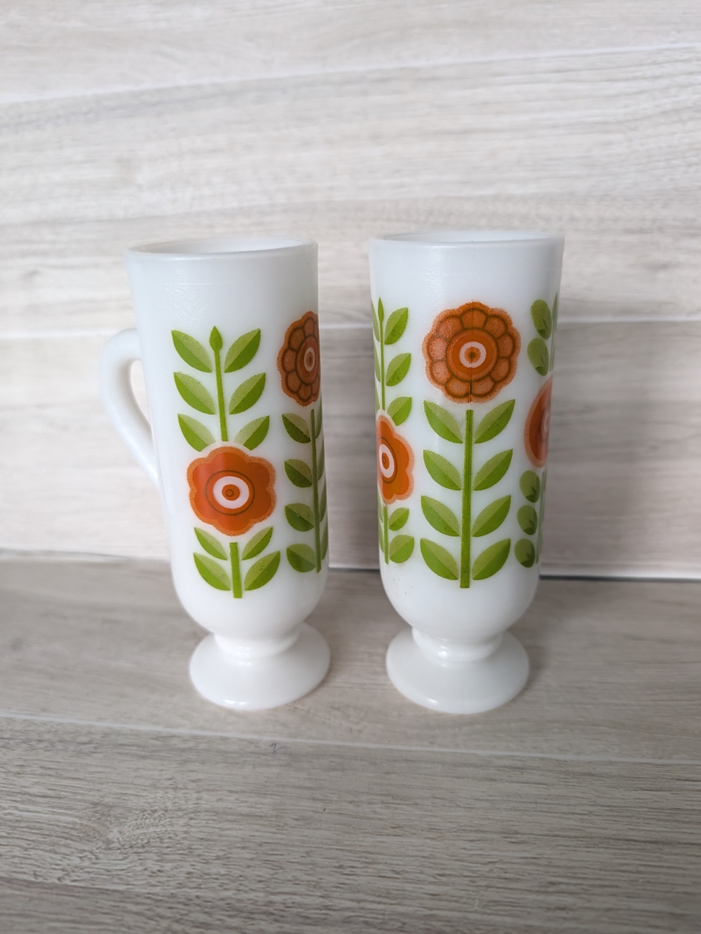Vtg 1970s Avon Milk Glass Floral Mug Pedestal Cup Decanter Dutch Treat 3 oz